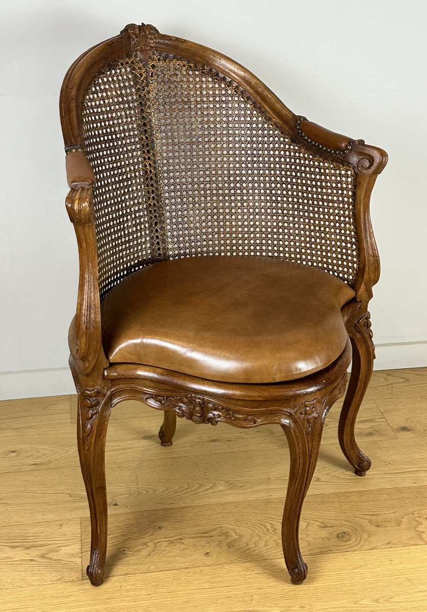 A Louis XV Cabinet-armchair Canned 18th-century Circa 1750-photo-3