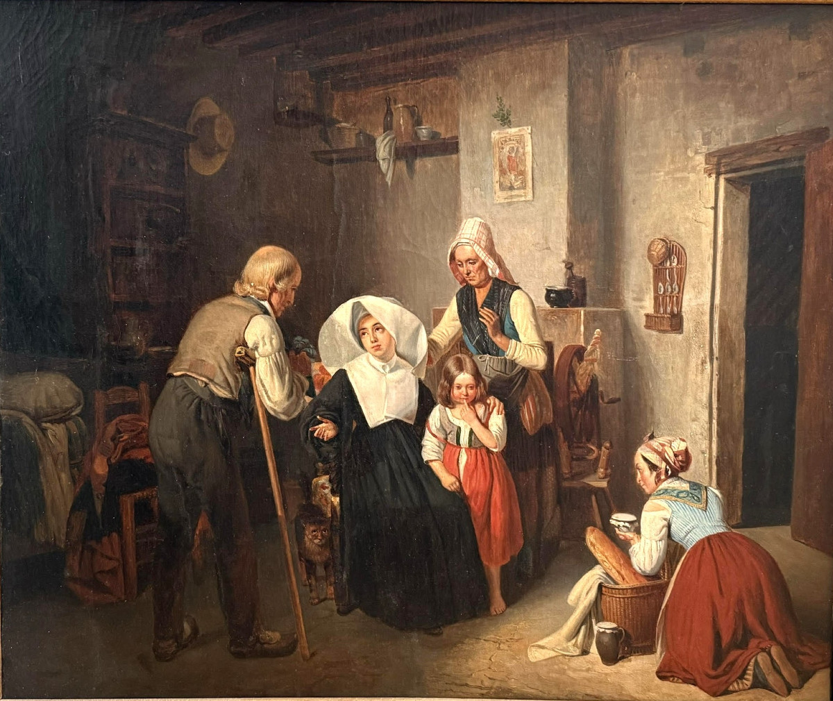 Pierre Duval Le Camus (lisieux 1790 - Saint-cloud 1854), The Visit.  -photo-2