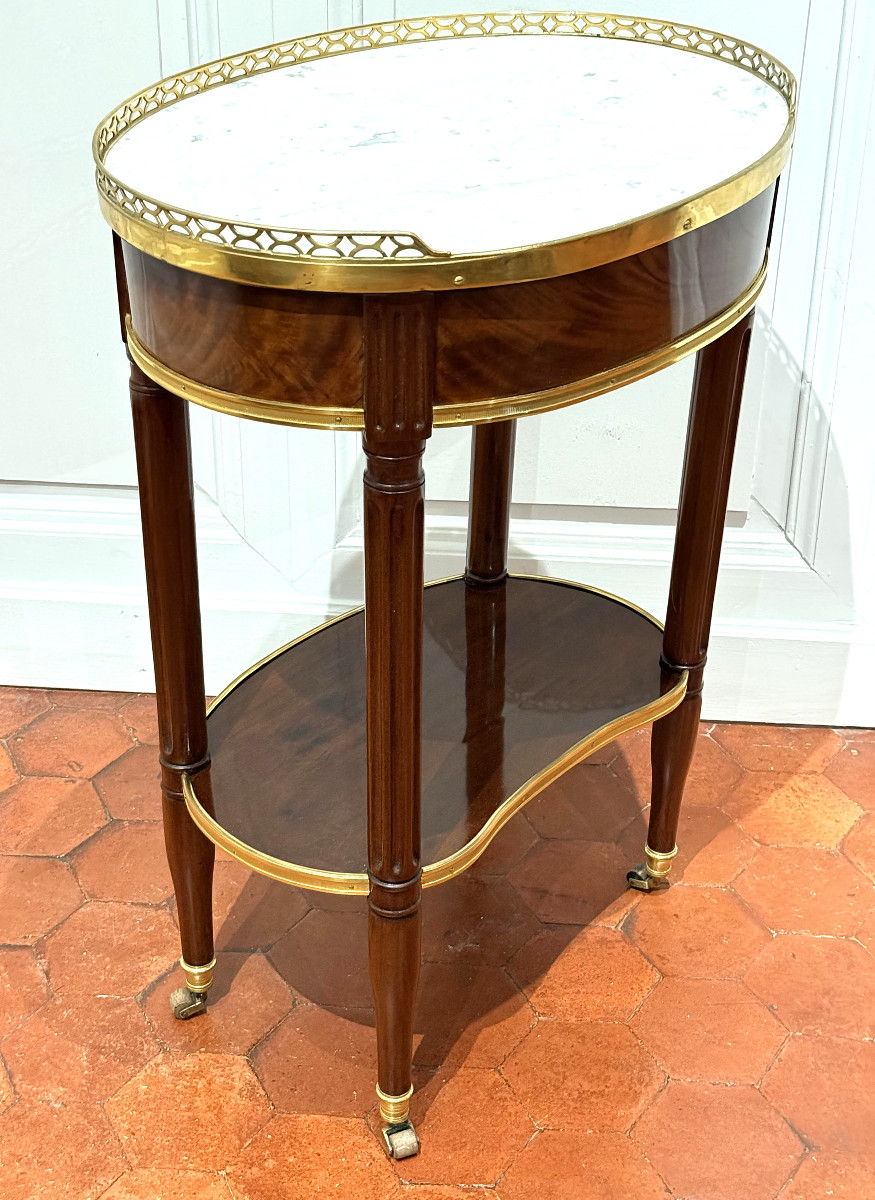 Canabas, petite table de Salon d’époque Louis XVI estampillée Canabas  -photo-4