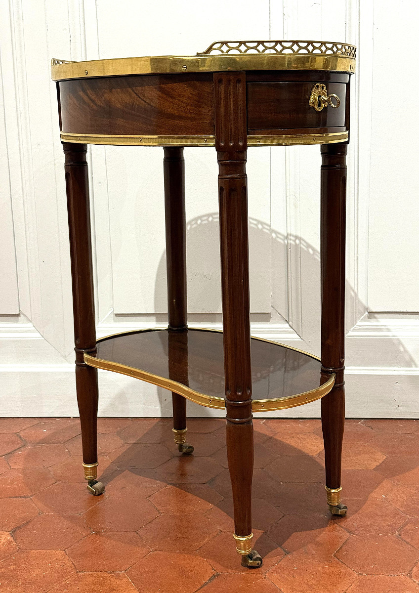 Canabas, petite table de Salon d’époque Louis XVI estampillée Canabas  -photo-2