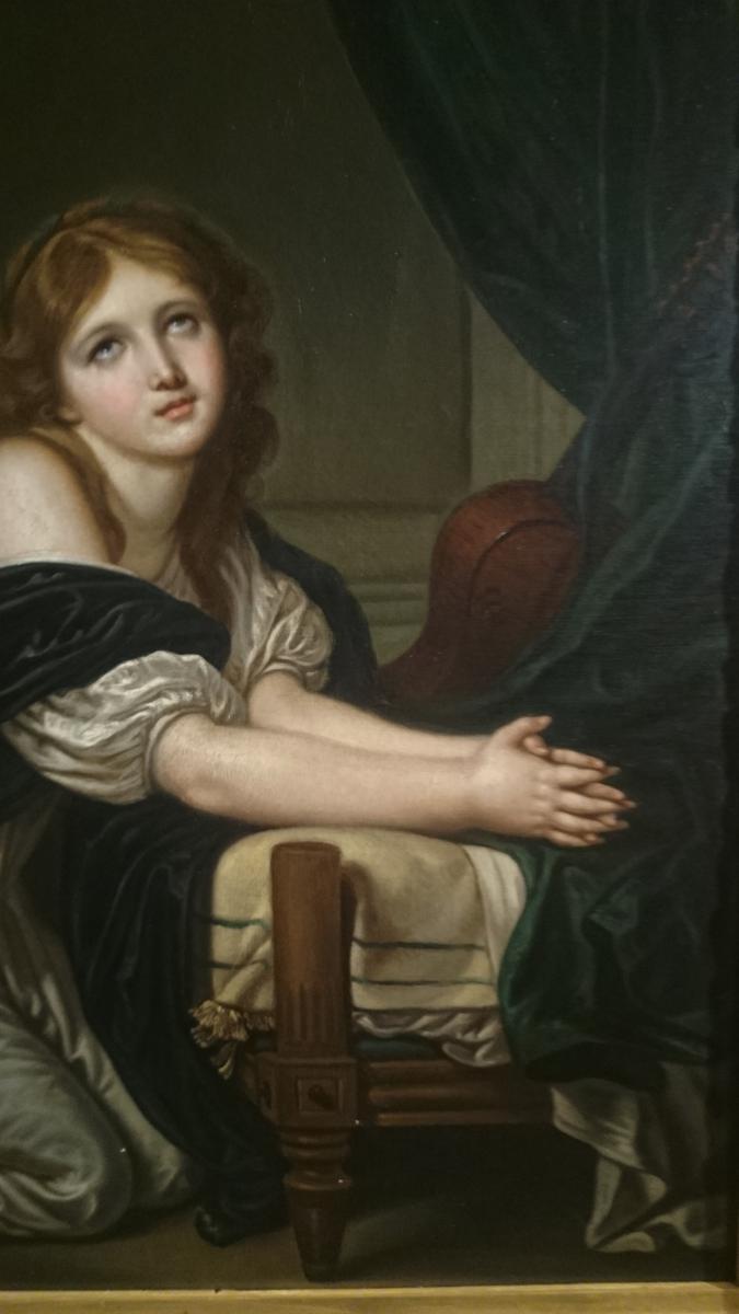 La pière du matin suiveur de Jean-baptiste Greuze (1725-1805)-photo-2