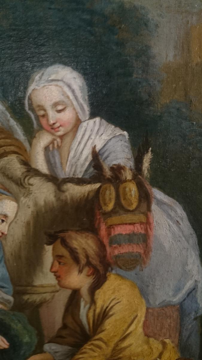 Pastoral Louis XVI Late Eighteenth Breakfasted On The Grass.-photo-1