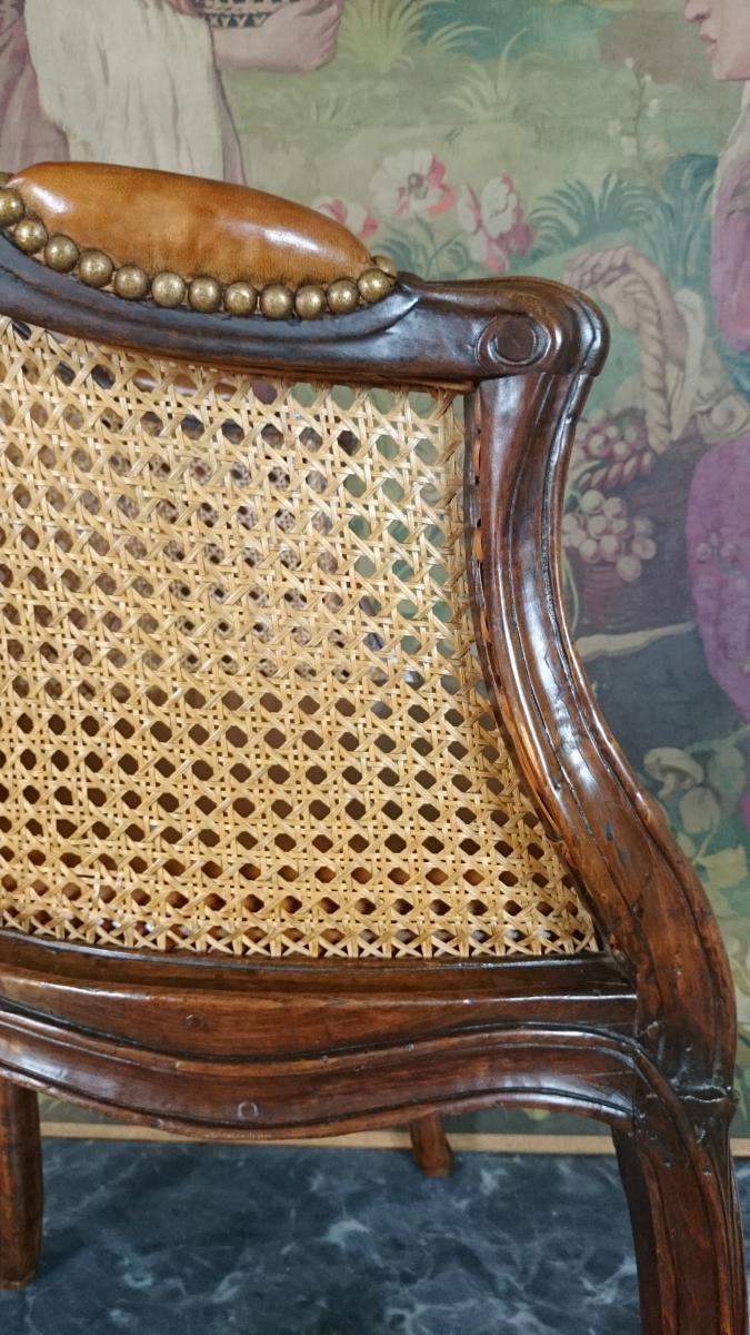 Fauteuil De Bureau Louis XV D’époque XVIIIème Vers 1755-1765.-photo-2