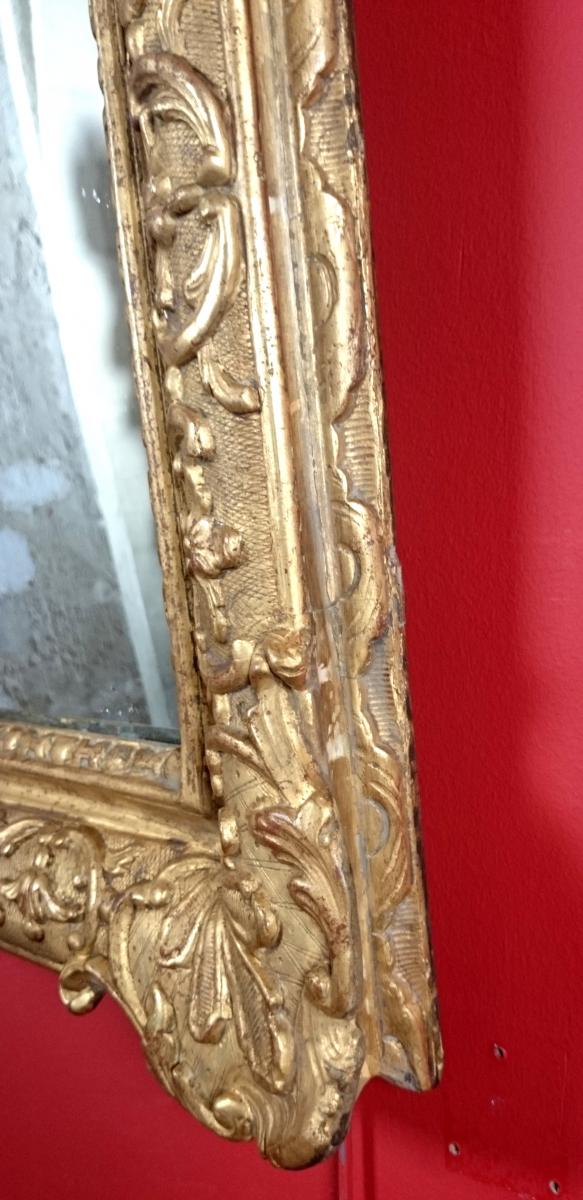 Elégante glace à fronton d’époque fin Louis XIV début Régence.-photo-5
