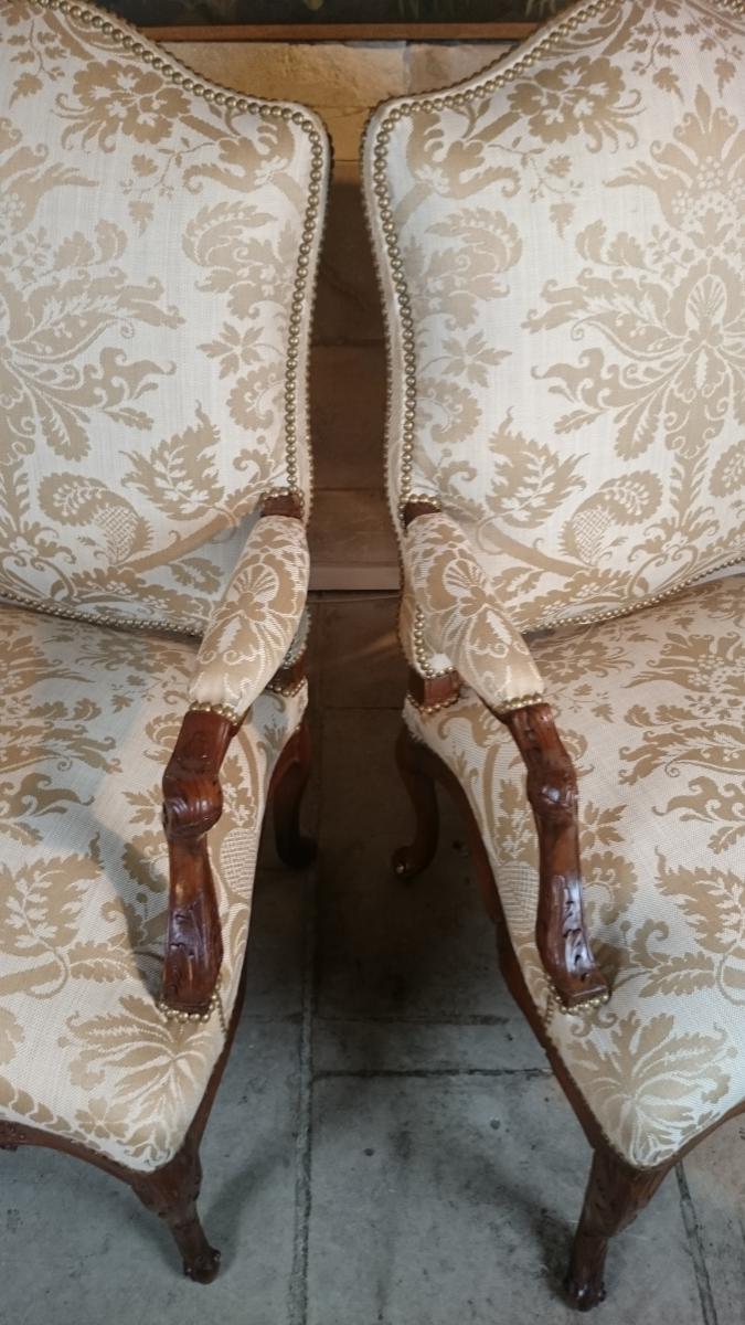 Paire de larges fauteuils d’époque Régence, Vers 1720-1730-photo-5