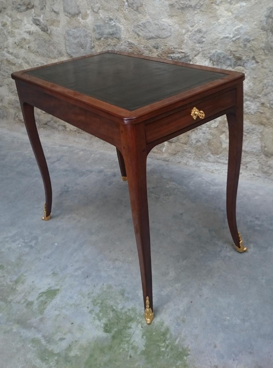 Table à écrire d’époque Louis XV estampille de Jean Demoulin, Maître à  Paris En 1749 -photo-3