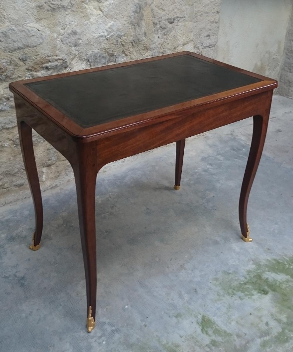 Table à écrire d’époque Louis XV estampille de Jean Demoulin, Maître à  Paris En 1749 -photo-1