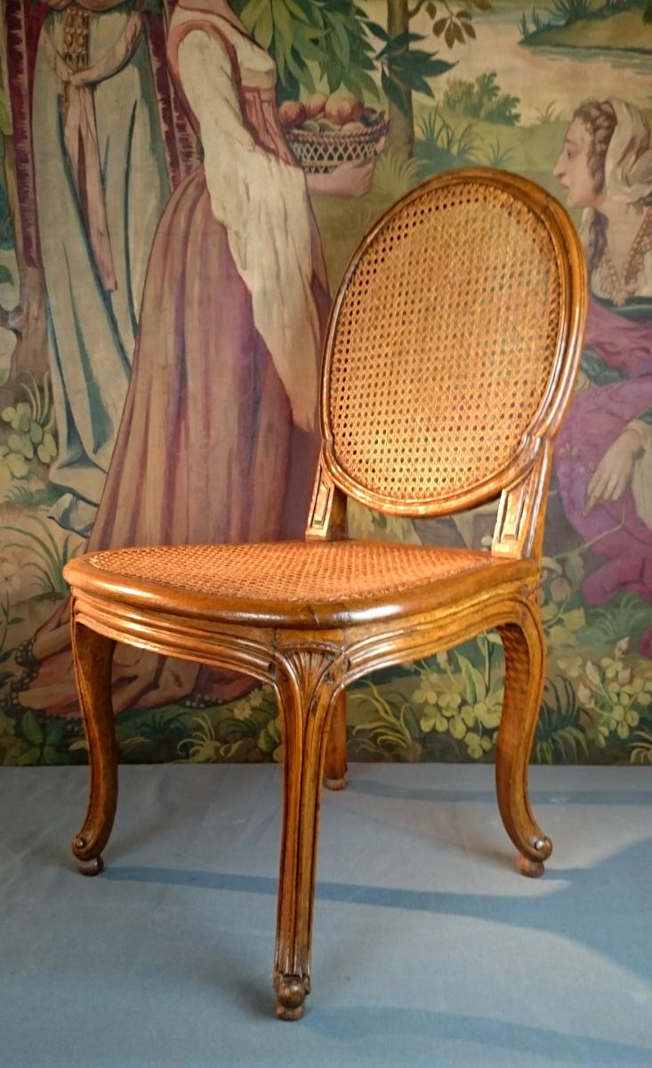 Pair Of Musicians' Chairs Louis XV Period Stamped By Michel Gourdin 1760-photo-4
