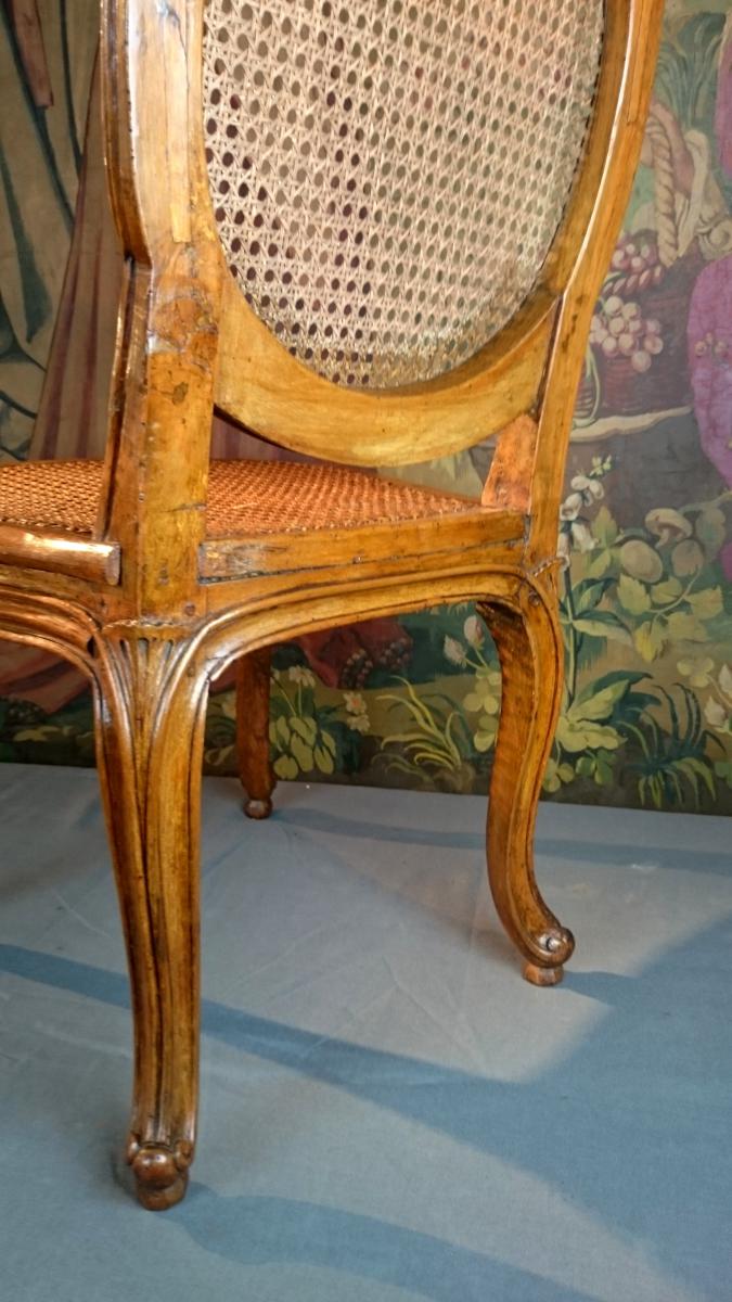 Pair Of Musicians' Chairs Louis XV Period Stamped By Michel Gourdin 1760-photo-4