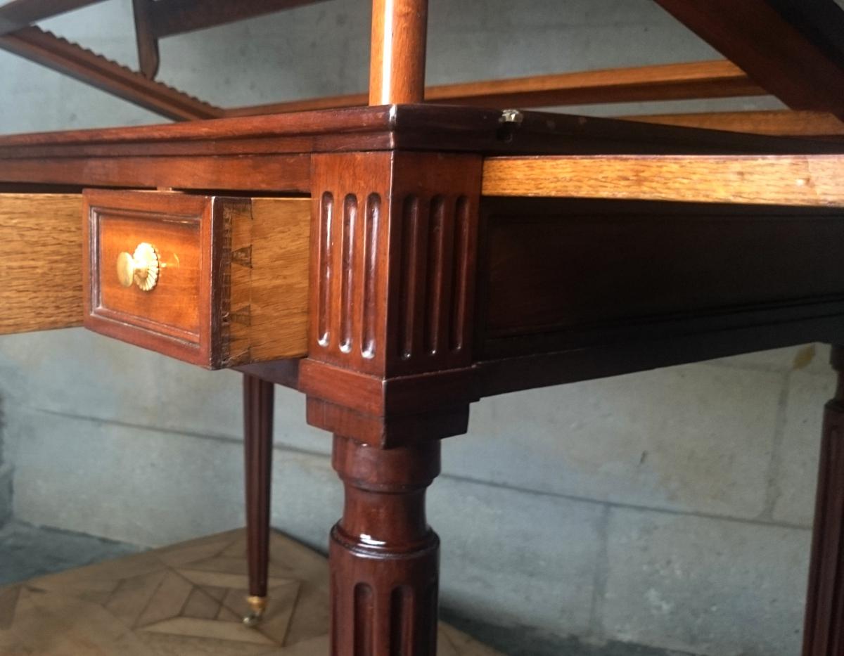 Table Tronchin Louis XVI à Mécanisme  estampillée  Courte -photo-4
