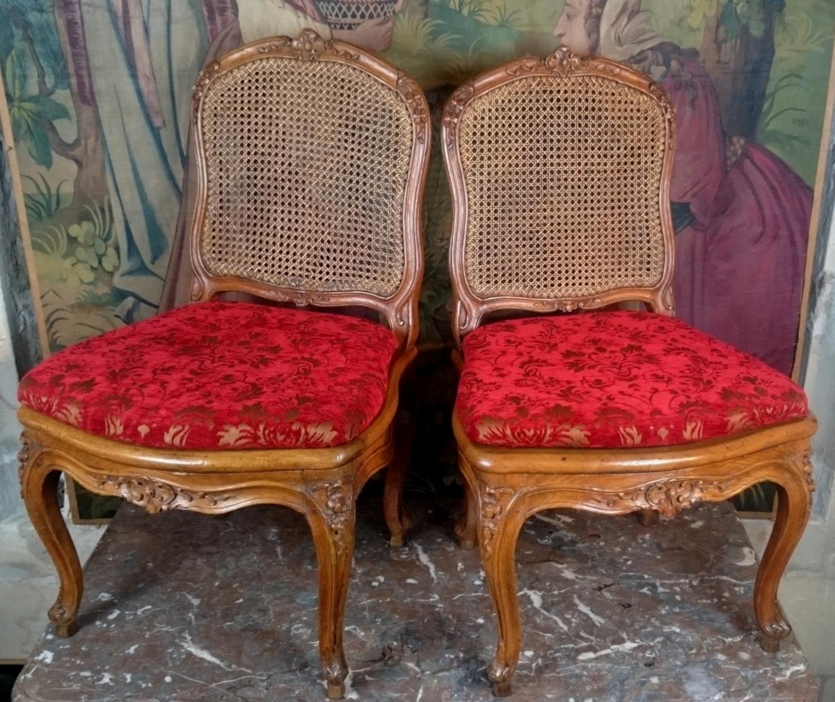Paire De Chaises d’époque Louis XV Par Louis Cresson-photo-3