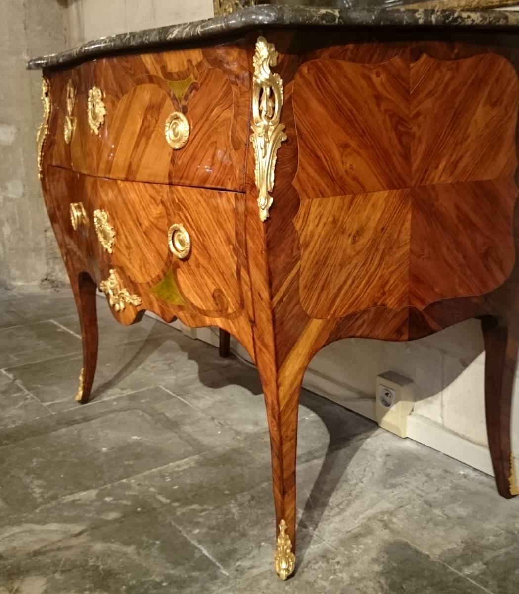 Commode d'époque Louis XV par J.b Fromageau Et Jme Vers 1760-photo-3