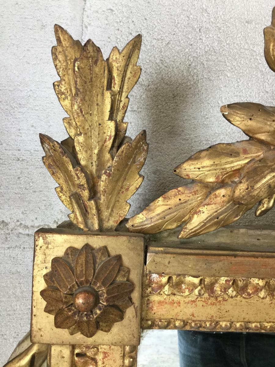 Neoclassical Mirror With Phoenix Louis XVI Circa 1780-photo-3