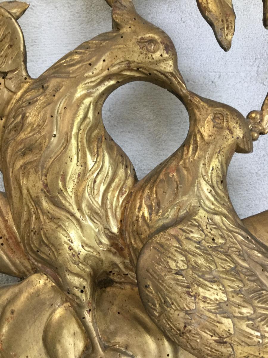 Neoclassical Mirror With Phoenix Louis XVI Circa 1780-photo-6