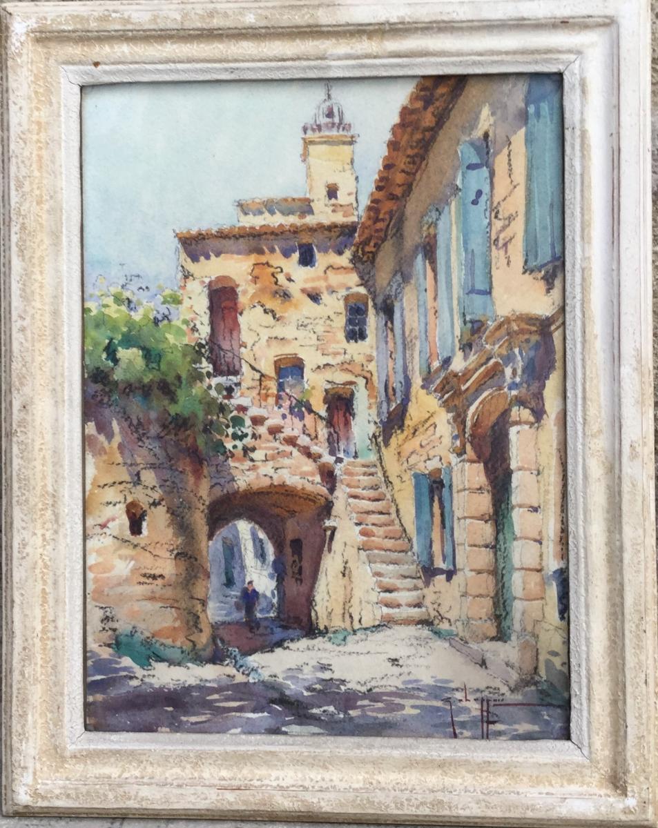 Georges Chappuis Paire D’aquarelles De Vaison La Romaine  -photo-4