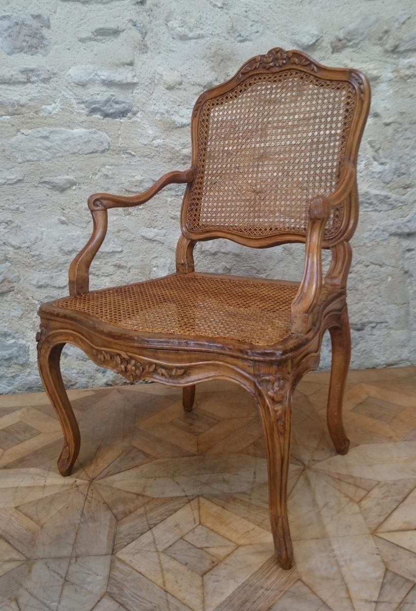 Paire De Fauteuils d'époque Louis XV Pierre Nogaret-photo-2
