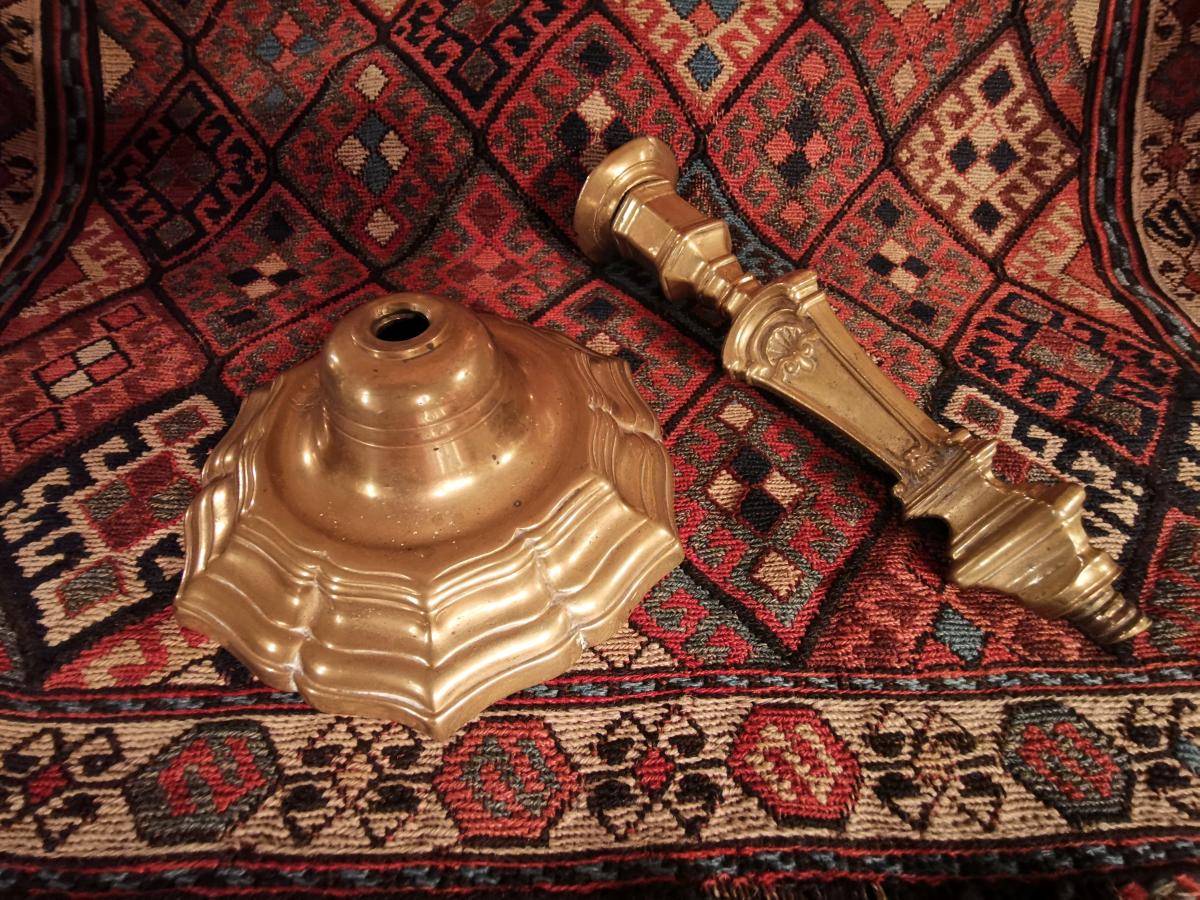 Bougeoir D’époque Régence Aux Armes D’alliance vers 1720.-photo-1