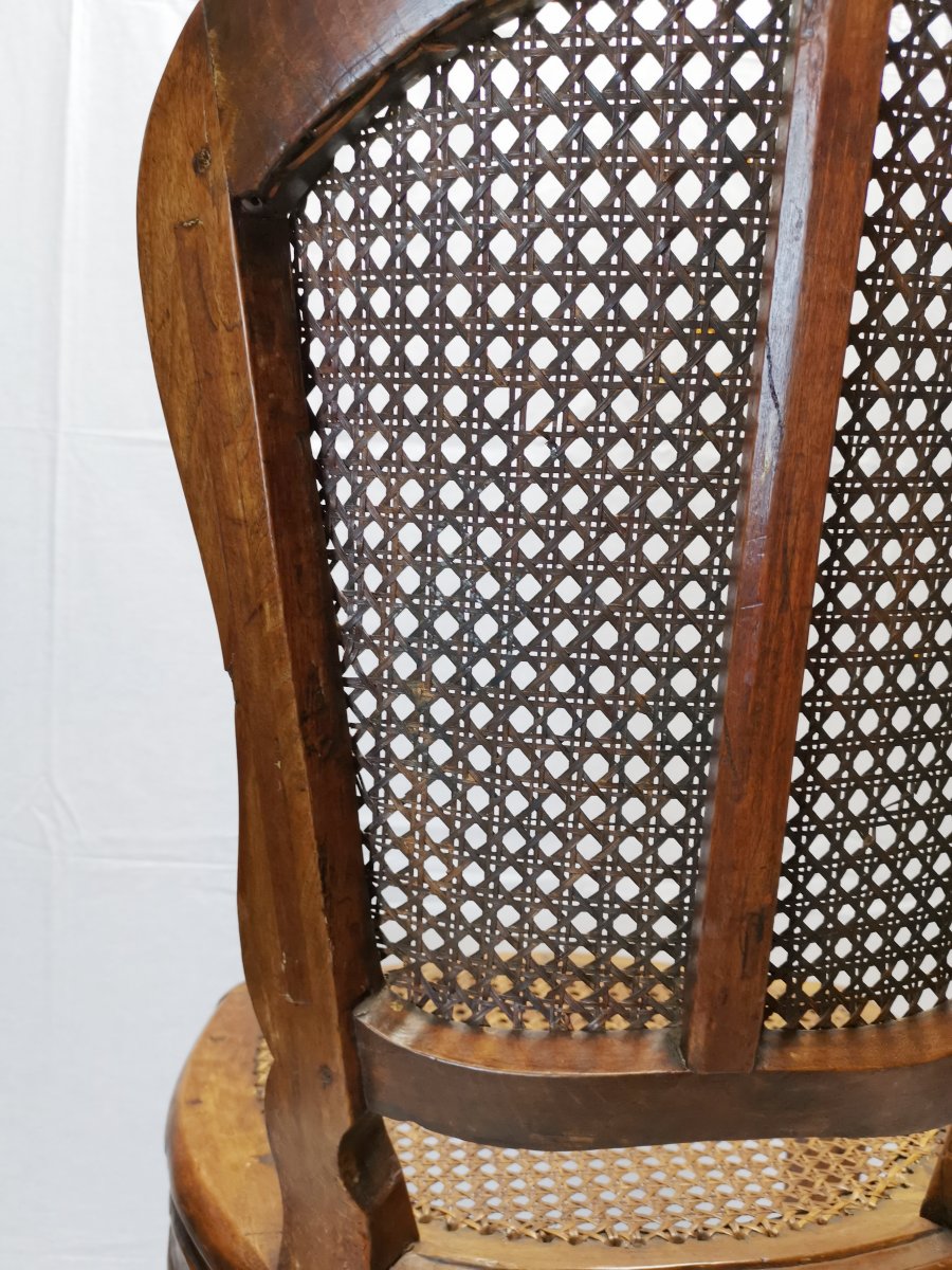 Suite De Quatre Chaises à Fonds De Canne d'époque Louis XV, Attribuées à Etienne Meunier.-photo-5