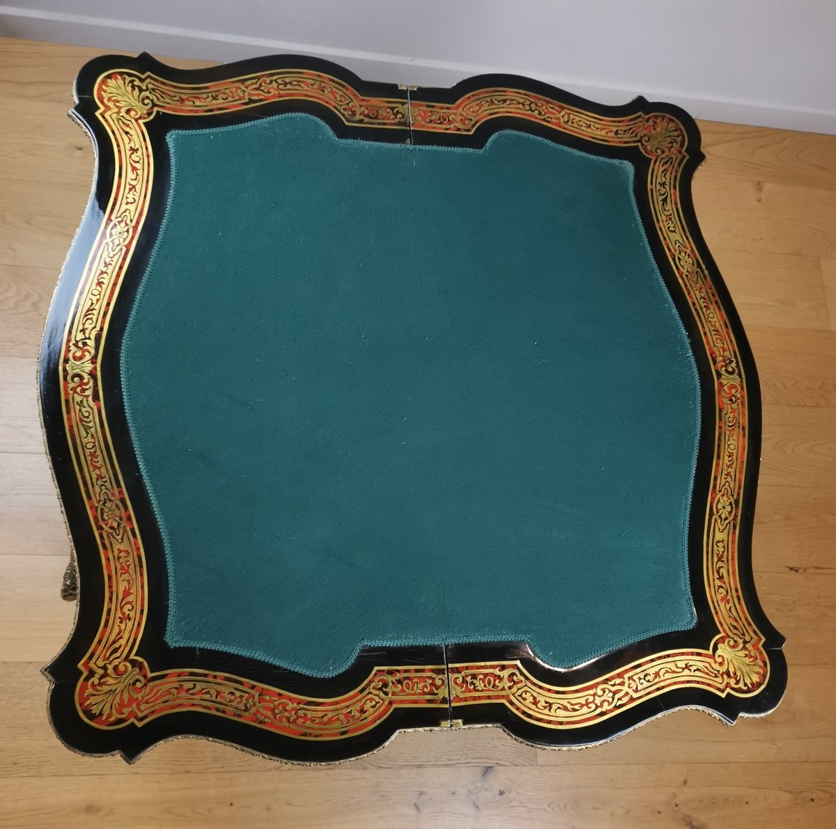 Table-console De Jeu d'époque Napoléon III En Marqueterie Boulle.-photo-4