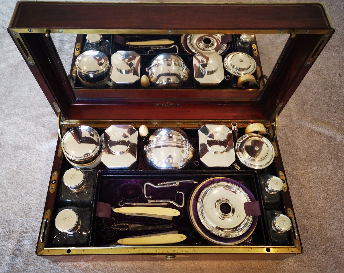 Travel Set Signed Aucoc Aîné, Circa 1835.-photo-3