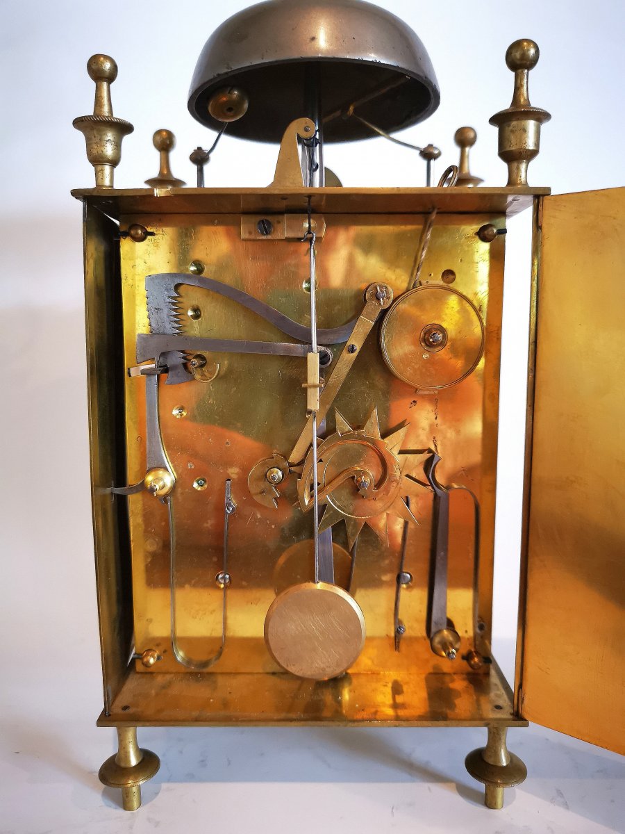 Officer's Travel Clock Called Capucine Empire Period Around 1800.-photo-3