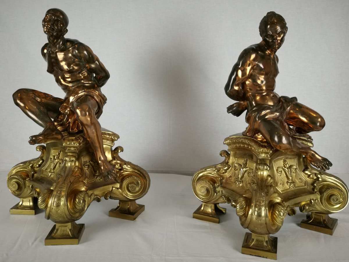 Paire de grands maures enchaînés. Pietro Tacca (1577-1640)