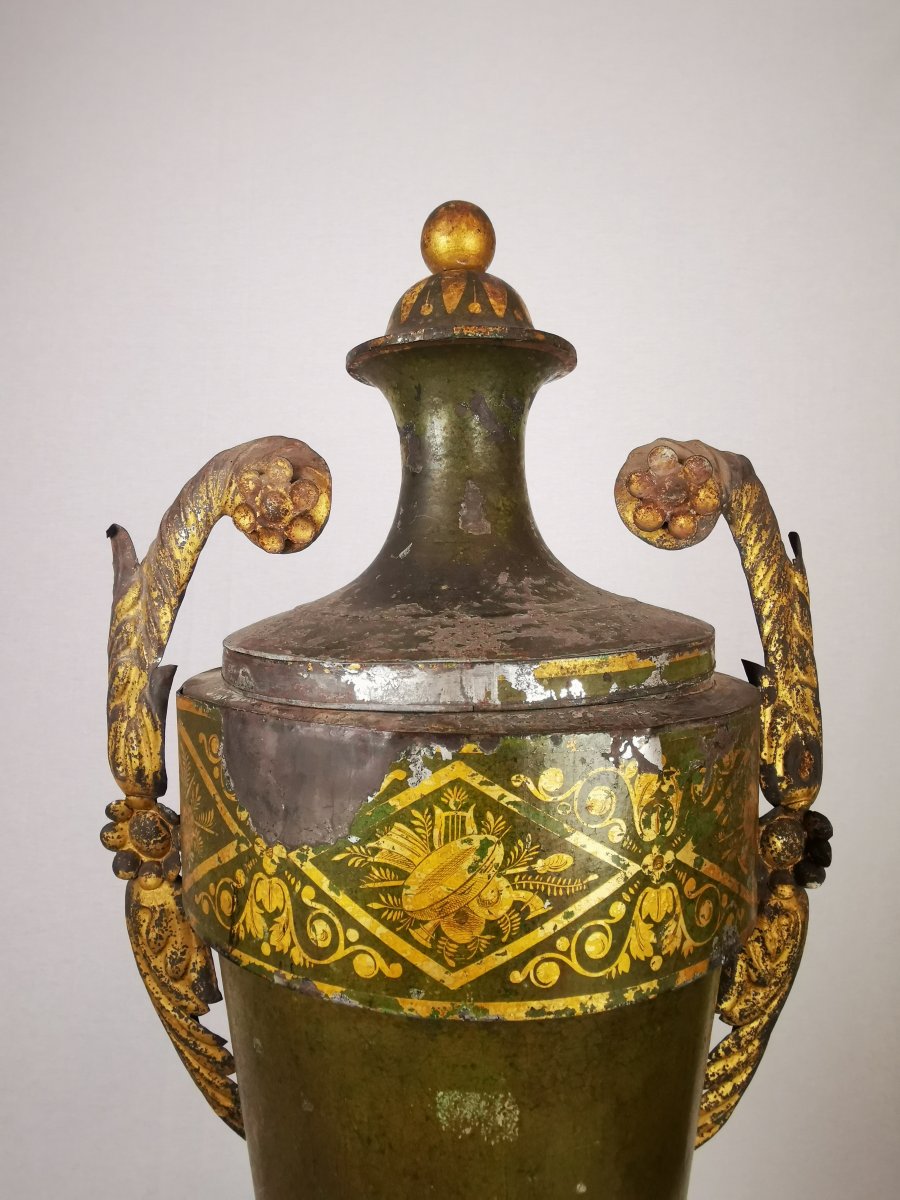 Lyonnaise Fountain In Painted Sheet Metal, Directoire Period, Late 18th Century, Circa An IV -photo-1