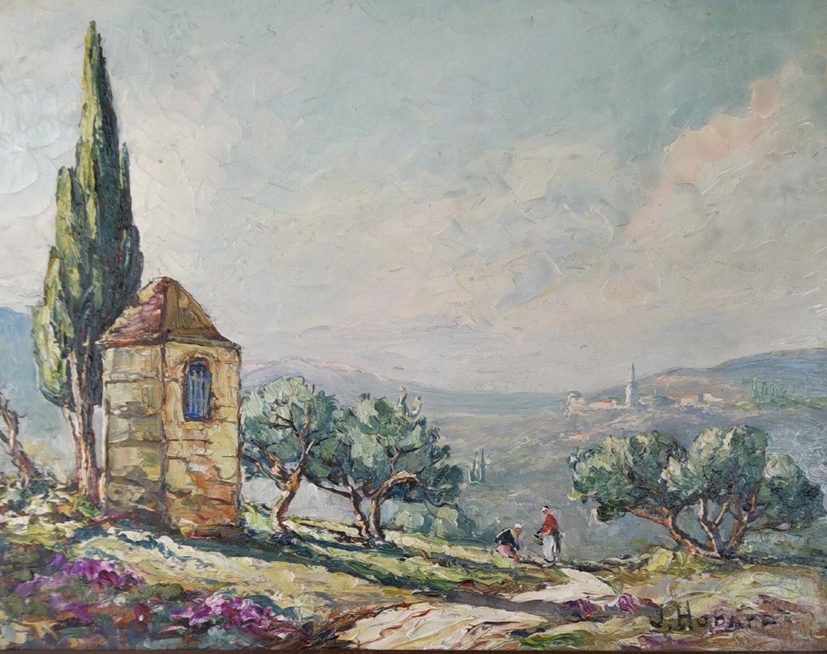 Joseph Hurard 1887-1956  Le Prieuré de Ste Victoire Notre Dame de Rochefort à Rochefort du Gard