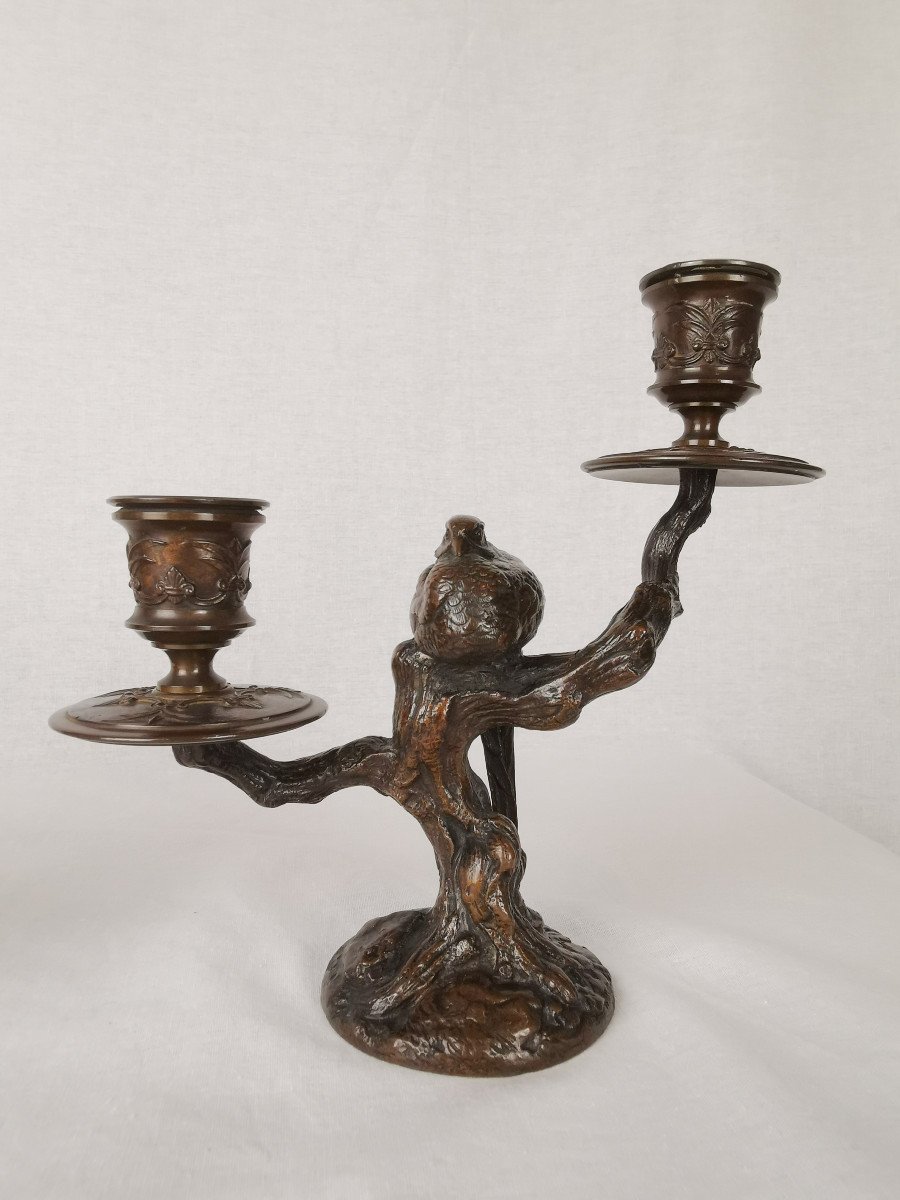 Antoine-louis Barye (1796-1875) Flambeaux Ends Of Table With Sleeping Pheasant.-photo-4