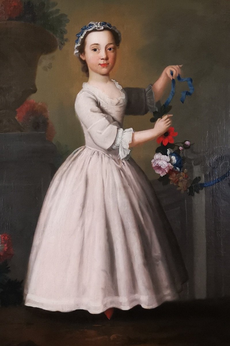 The Girl With The Garland Of Flowers - Late 18th Circa 1770 - 1780-photo-2