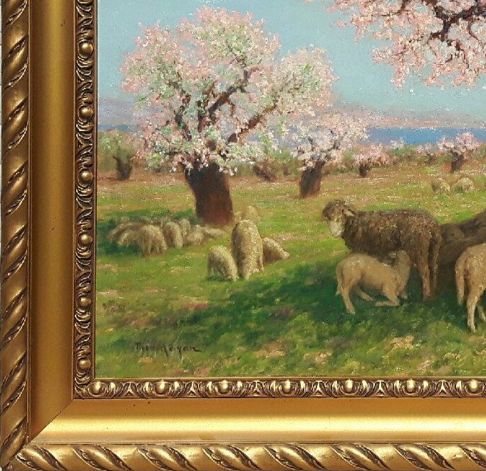 Théo Mayan (1860-1936), Les Amandiers En Fleurs.-photo-1