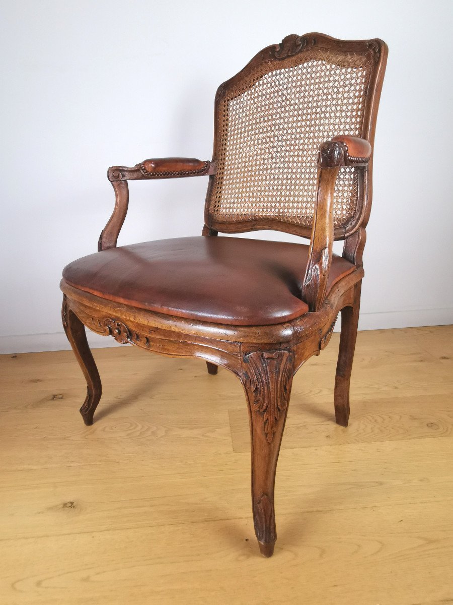Louis XV Period Armchair With Cane Base.