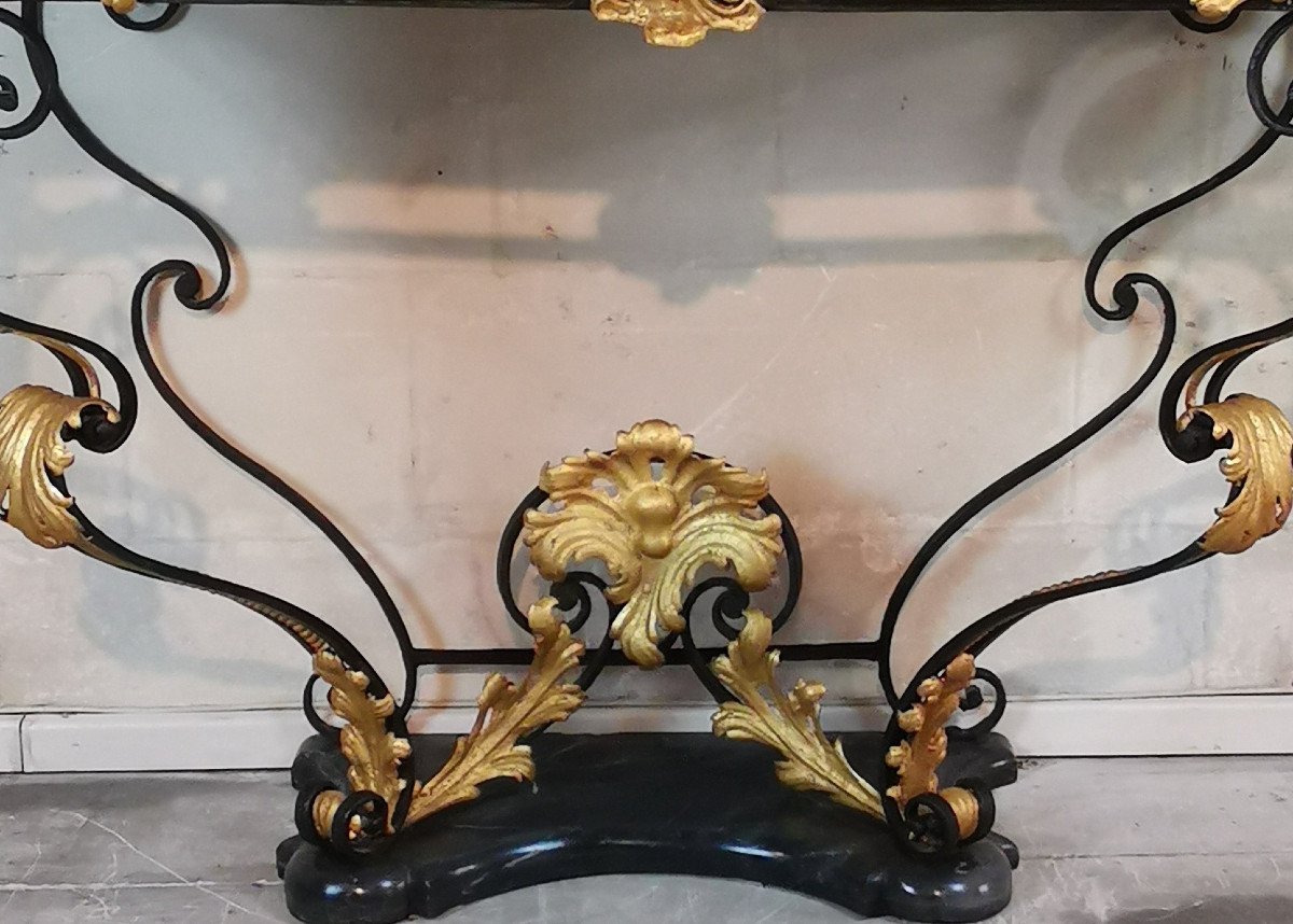 Console Du Comtat Venaissin En Ferronnerie, D’époque Début XVIIIe.-photo-1