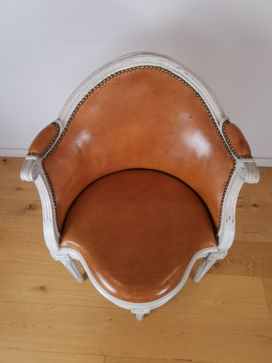 Jean-Nicolas Blanchard fauteuil de bureau d&#039;&eacute;poque Louis XVI, Estampill&eacute; De Jean-nicolas Blanchard.-photo-1
