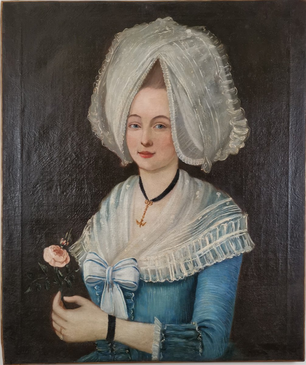 A Louis XVI Portrait, The Young Woman With The Holy Spirit Dove.-photo-8