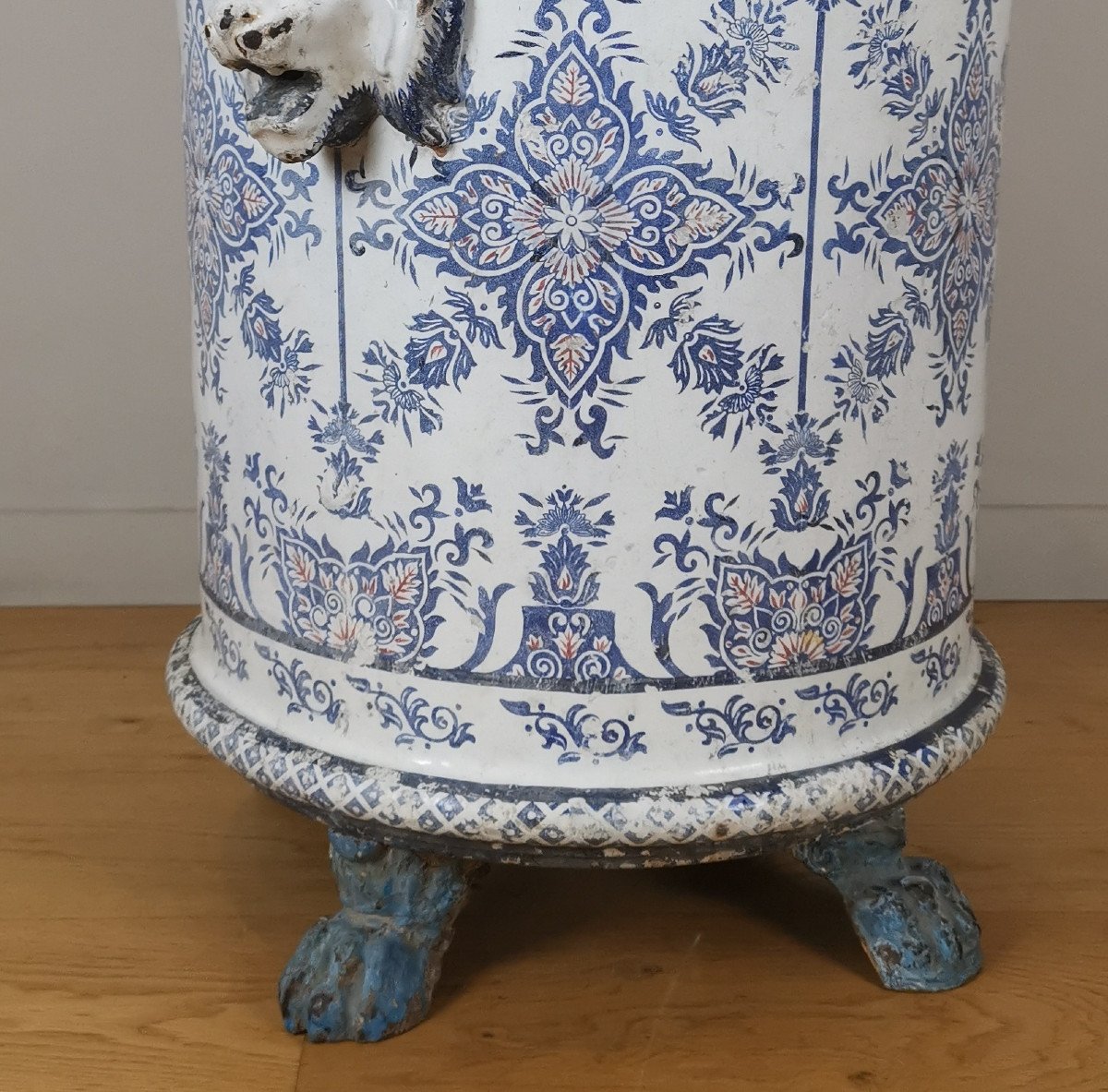 Large Enamelled Cast Iron Orange Tree Planter From The Bouget Enamelling Factory - Paris 1880.-photo-3