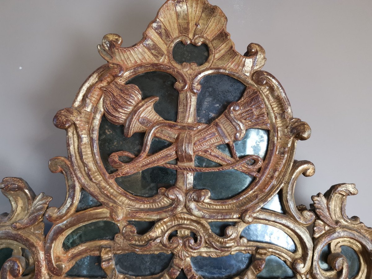 Miroir d’époque Louis XV, aux attributs de la déesse Artémis. -photo-2