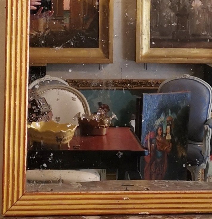 Miroir de boiserie néoclassique d’époque Louis XVI vers 1785.                                  -photo-5