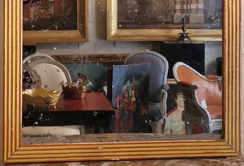 Miroir de boiserie néoclassique d’époque Louis XVI vers 1785.                                  -photo-3