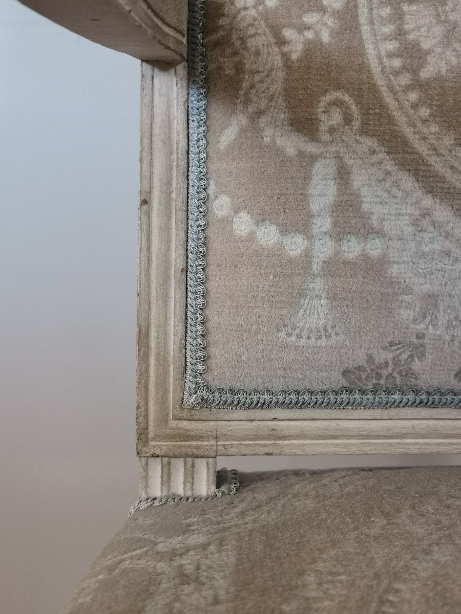 Pair Of Flat-backed Armchairs, Rolled Louis XVI Stamped Roussens.-photo-7