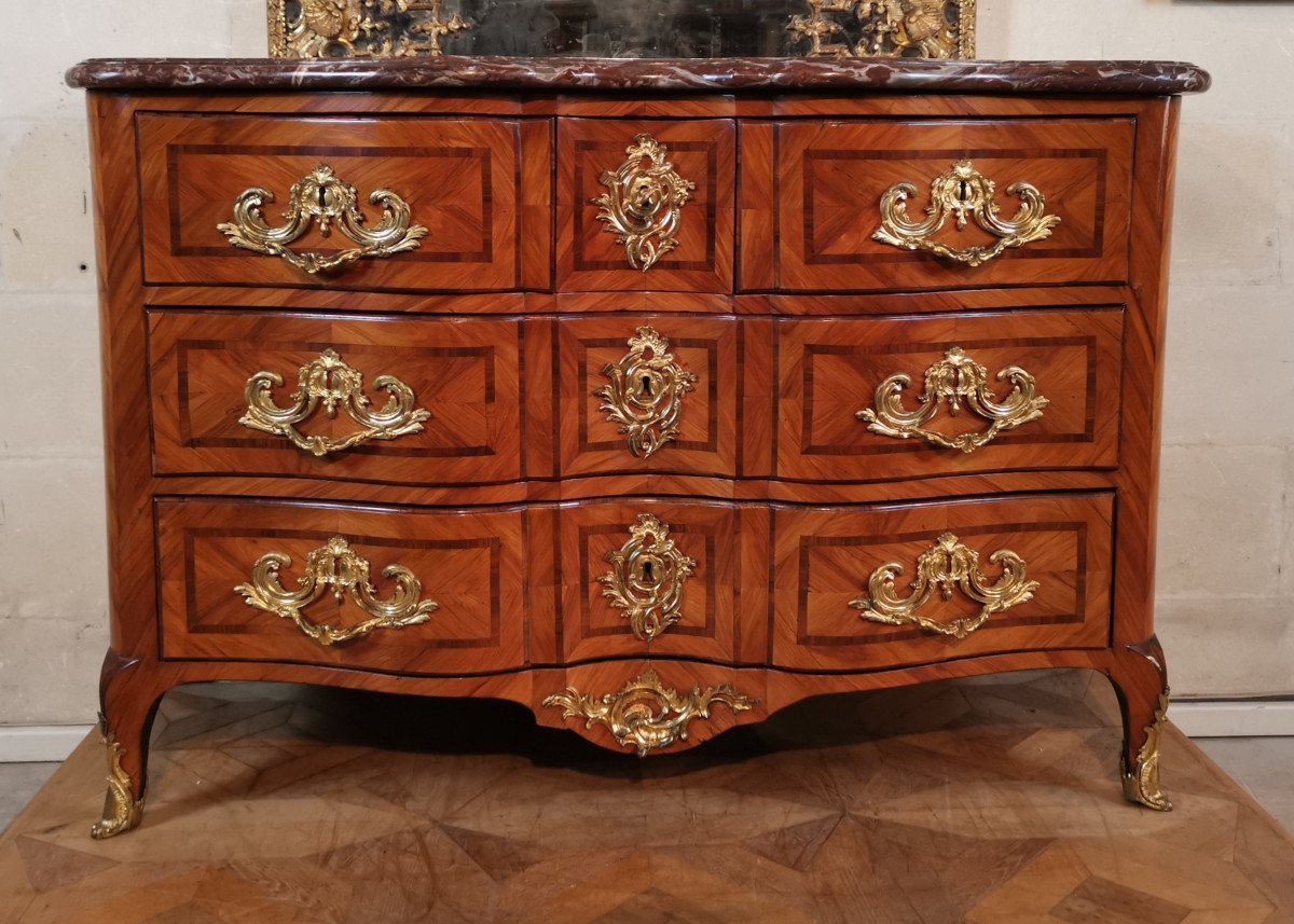 Important Chest Of Drawers à La Régence Beginning Louis XV. Early 18th Century, Circa 1730-photo-4