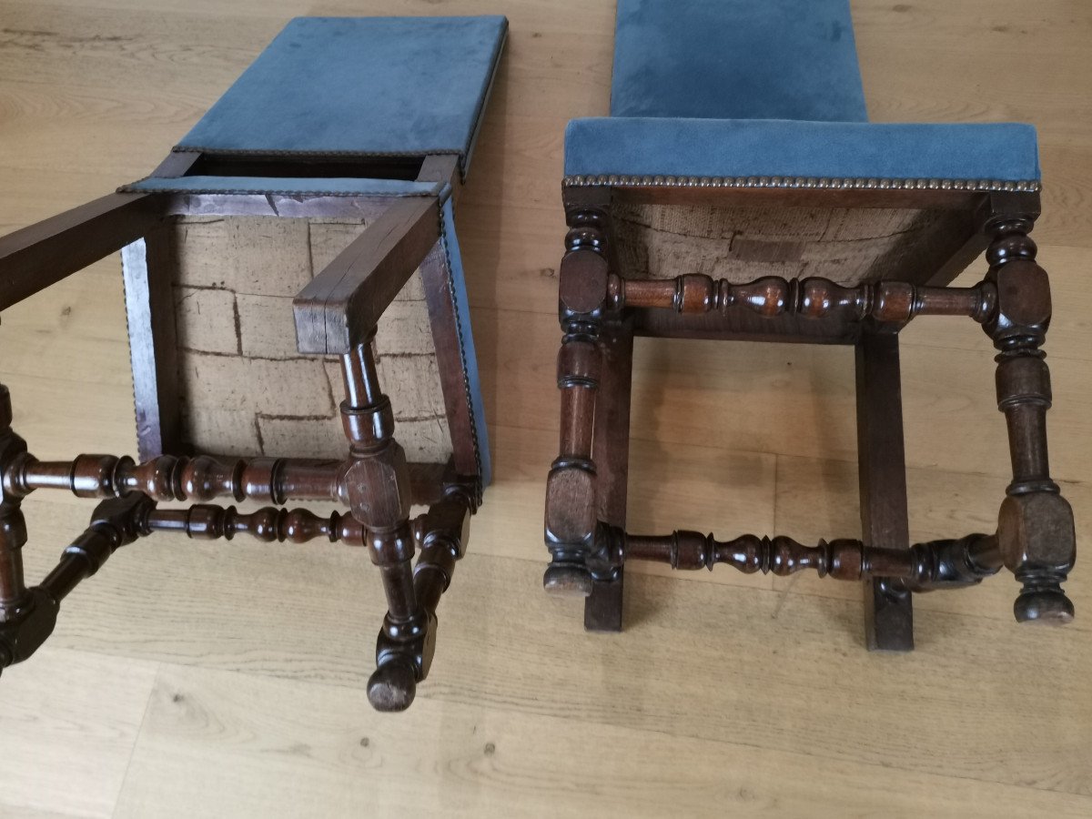 A Louis XIII Set Of Six Walnut Chairs.17th Century, Circa 1640-1650.-photo-5