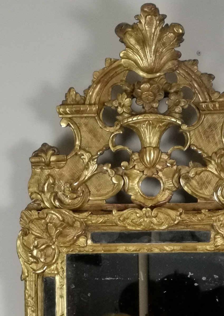 Miroir d'époque Régence, Début XVIIIe.-photo-1