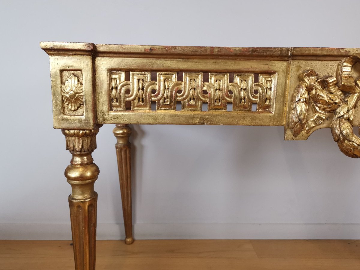 A Louis XVI Giltwood Console 18th Century Circa 1780.-photo-1