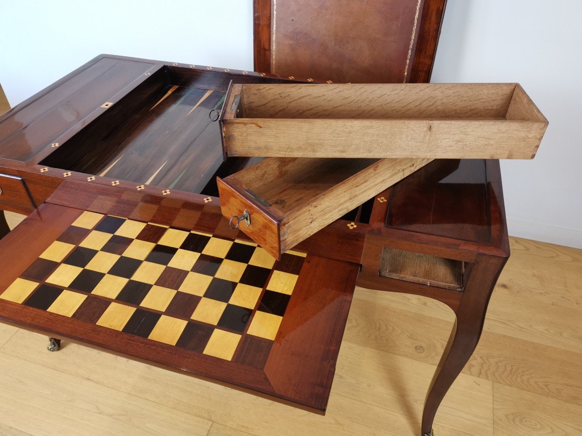 A Louis XV  Table De Tric-trac   Stamped By Denis-louis Ancellet Jurande Jme.-photo-5