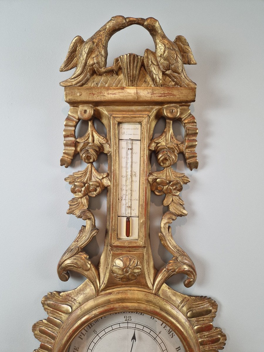 Neo-classical Barometer-thermometer, The Attributes Of Love, Transition Period 18th Century-photo-2