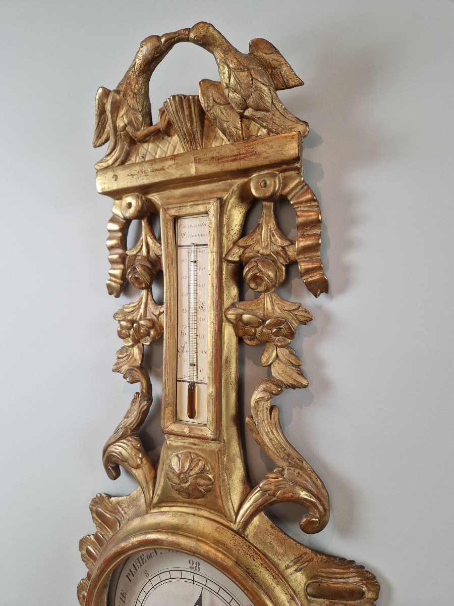 Neo-classical Barometer-thermometer, The Attributes Of Love, Transition Period 18th Century-photo-4