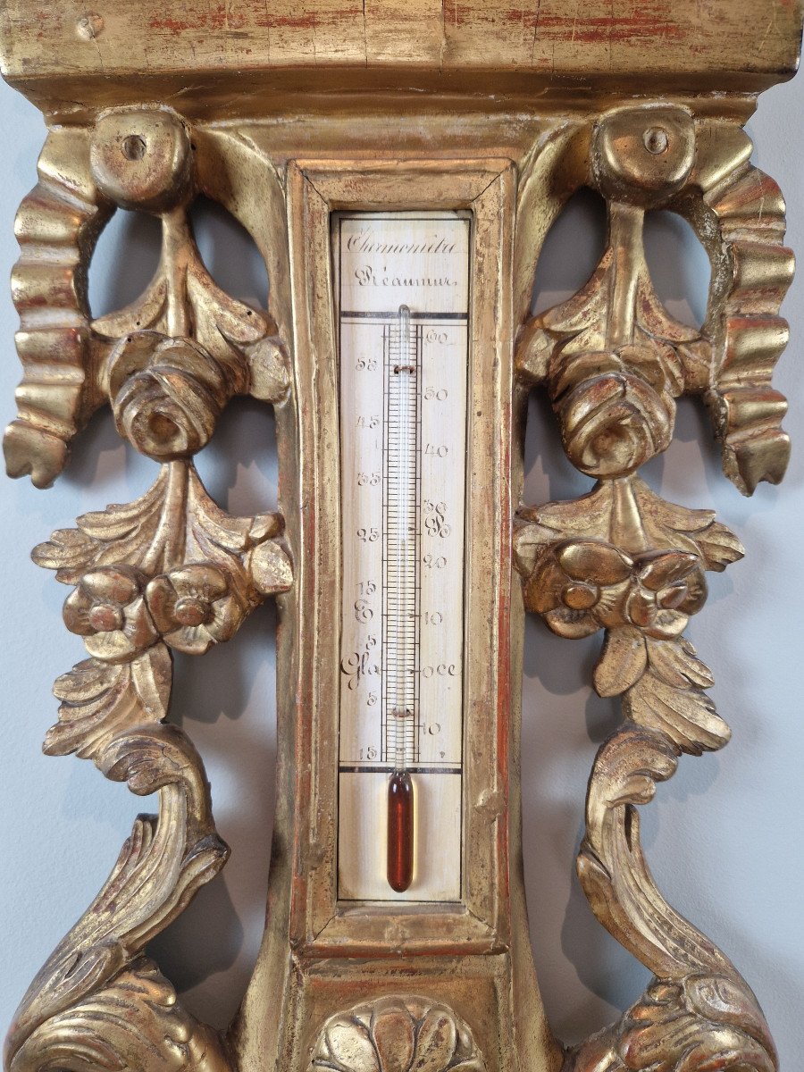 Baromètre-thermomètre Néo-classique aux attributs de l'amour, d’époque Transition.-photo-6