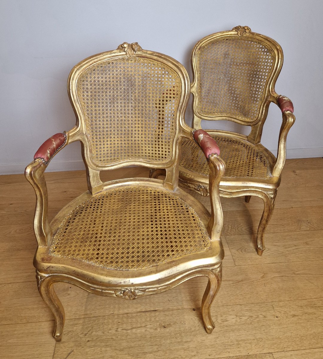 A Louis XV Giltwood Armchairs Attributed François-noël Geny Mid 18th Century.-photo-4