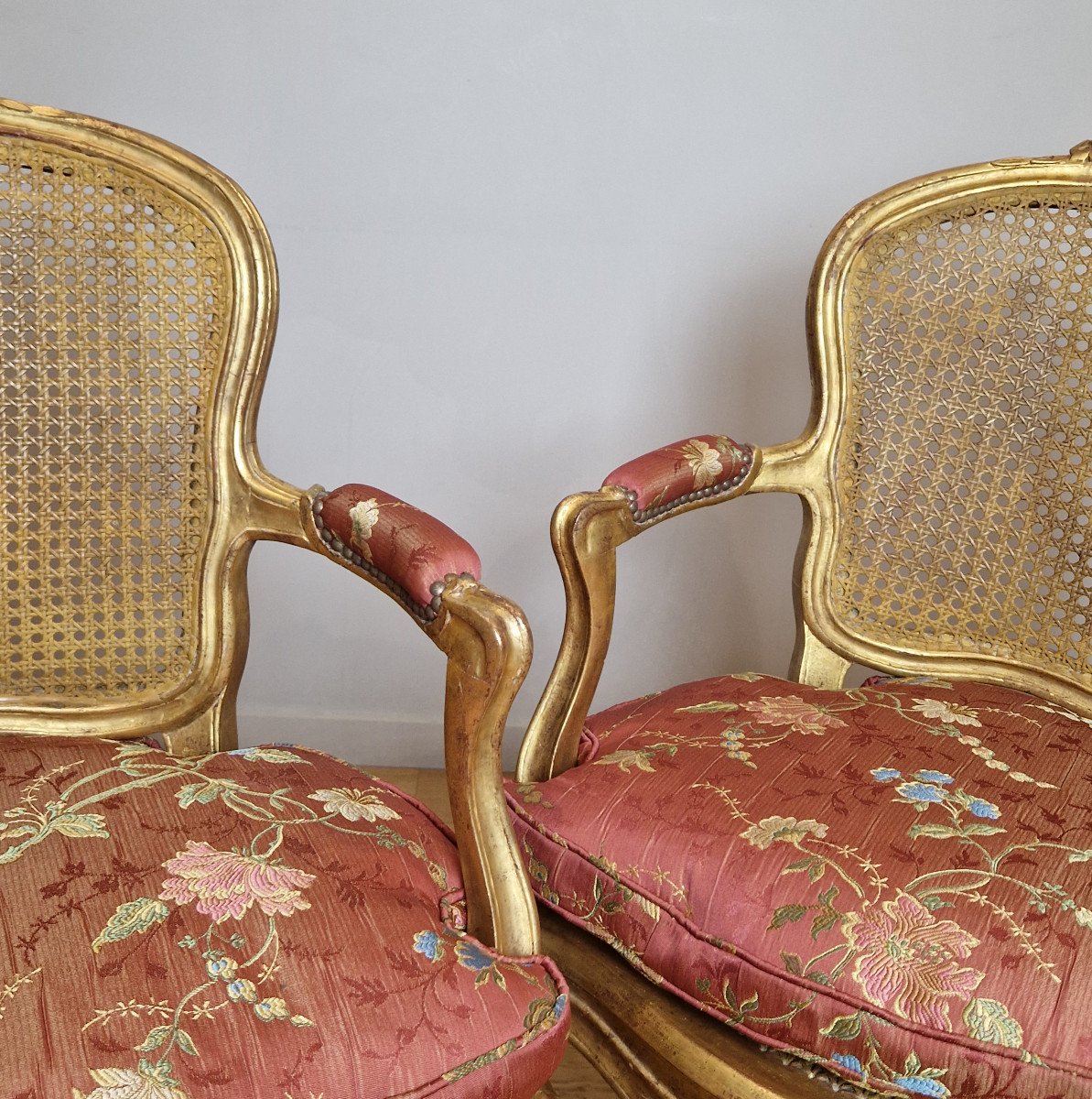 A Louis XV Giltwood Armchairs Attributed François-noël Geny Mid 18th Century.-photo-8